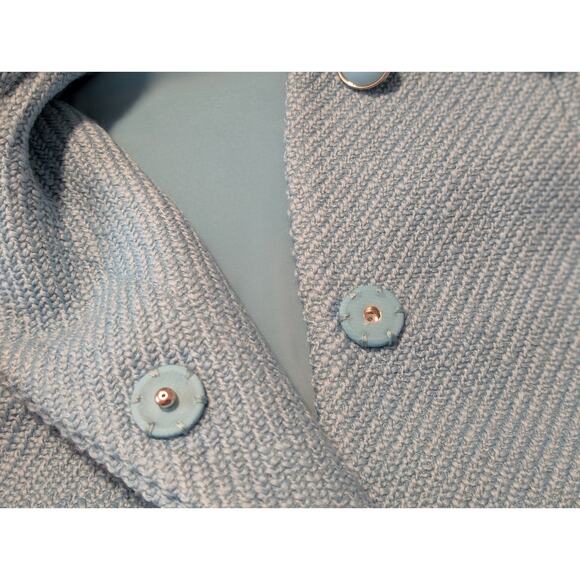 Talbots Black Label Robin's Egg Blue Mid-Century Style Wool Jacket Sz Approx L P - Picture 9 of 15